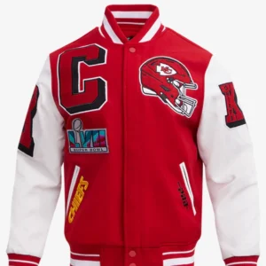 Men's NFL Kansas City Chiefs Mashup Rib Wool Varsity Jacket