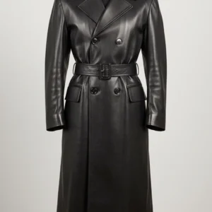 Black Leather Trench Coat