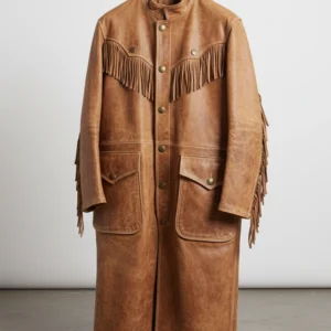 Distressed Tan Western Duster Coat