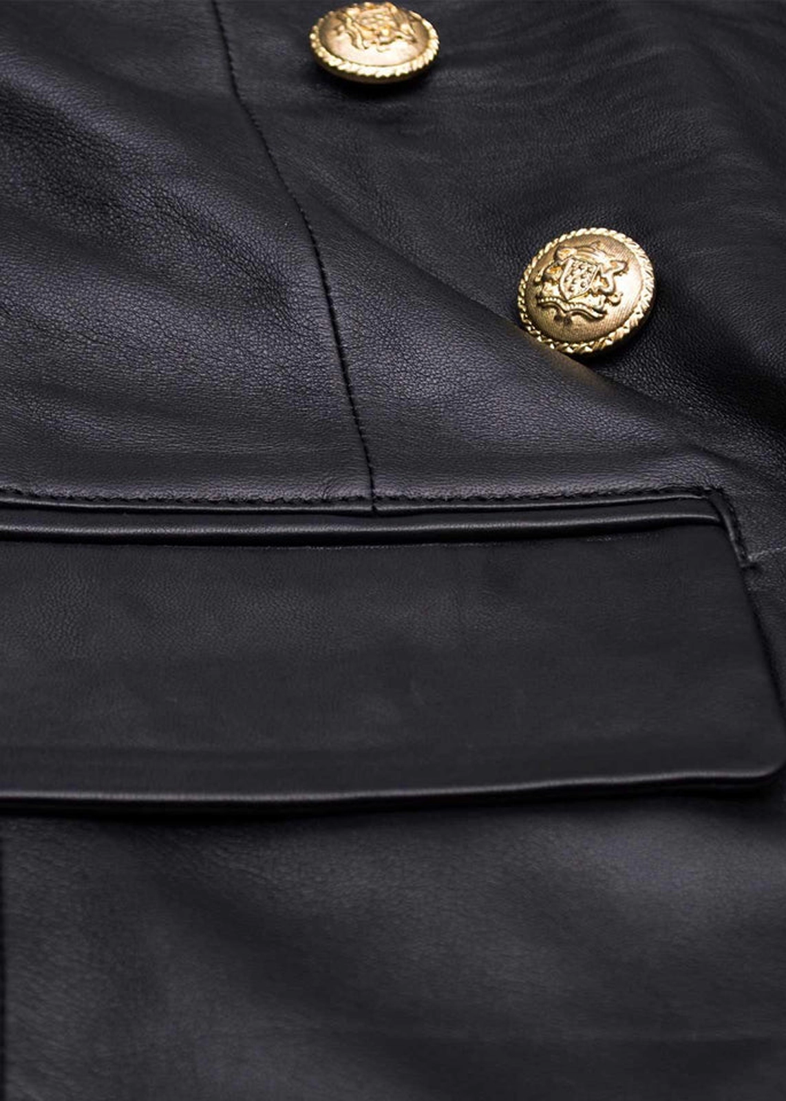 Kim Kardashian Inspired Black Leather Coat - Image 3