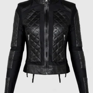 Black Corset Leather Jacket Worn By Evan Rachel