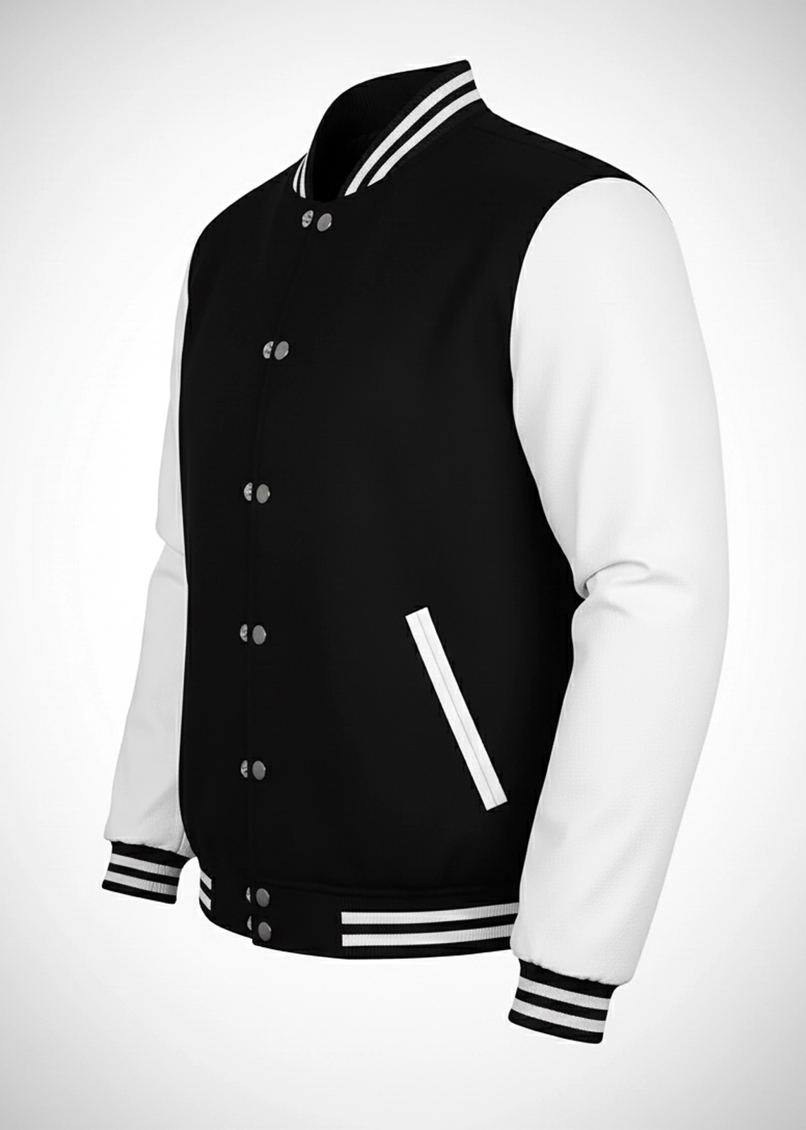 Men’s Black and White Varsity Jacket