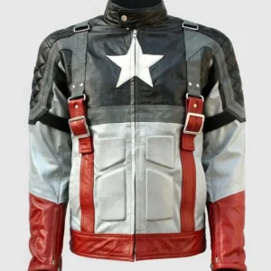 Captain America Steve Rogers Black Leather Jacket