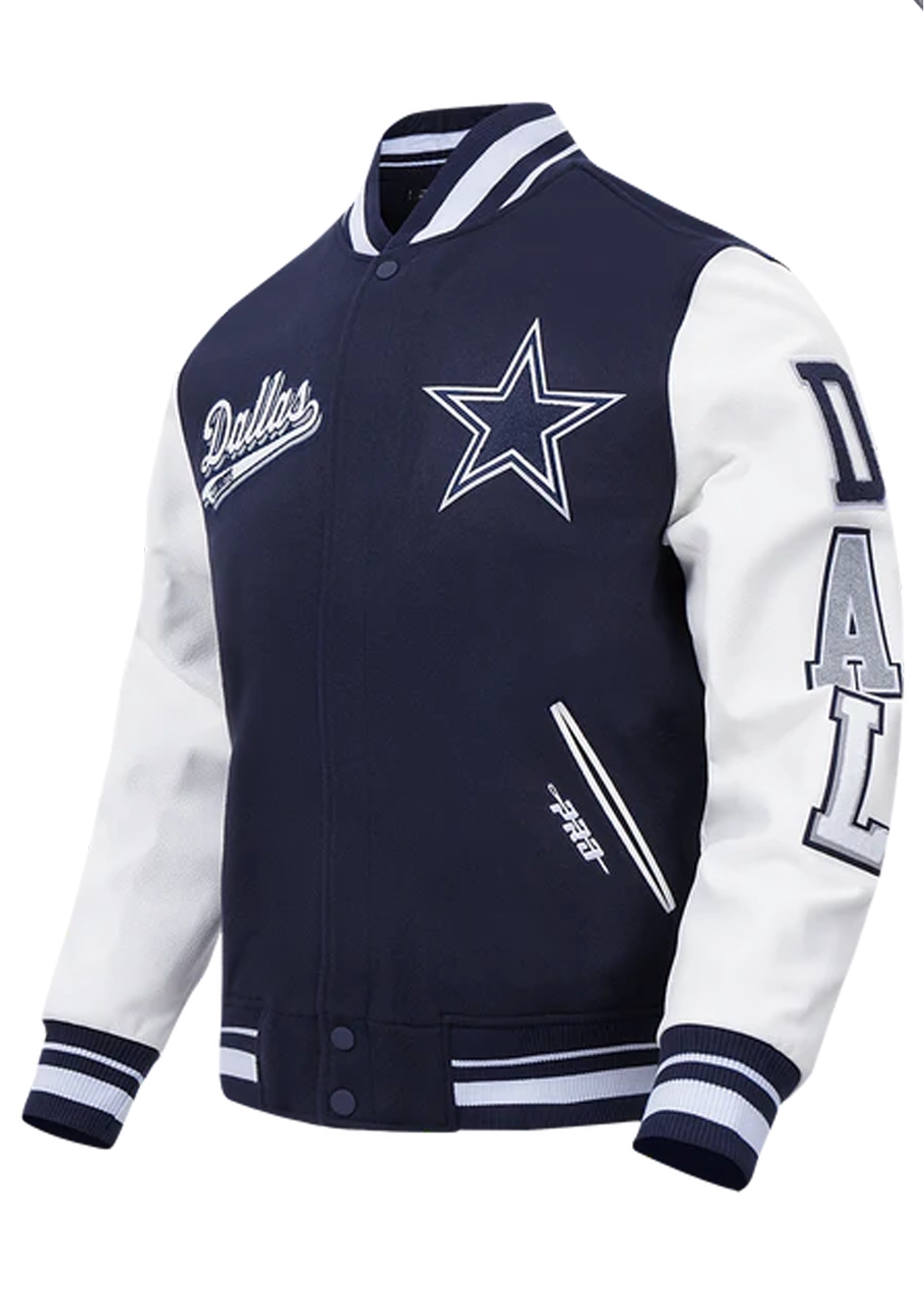 NFL Dallas Cowboys Script Tail Rib Wool Varsity Jacket
