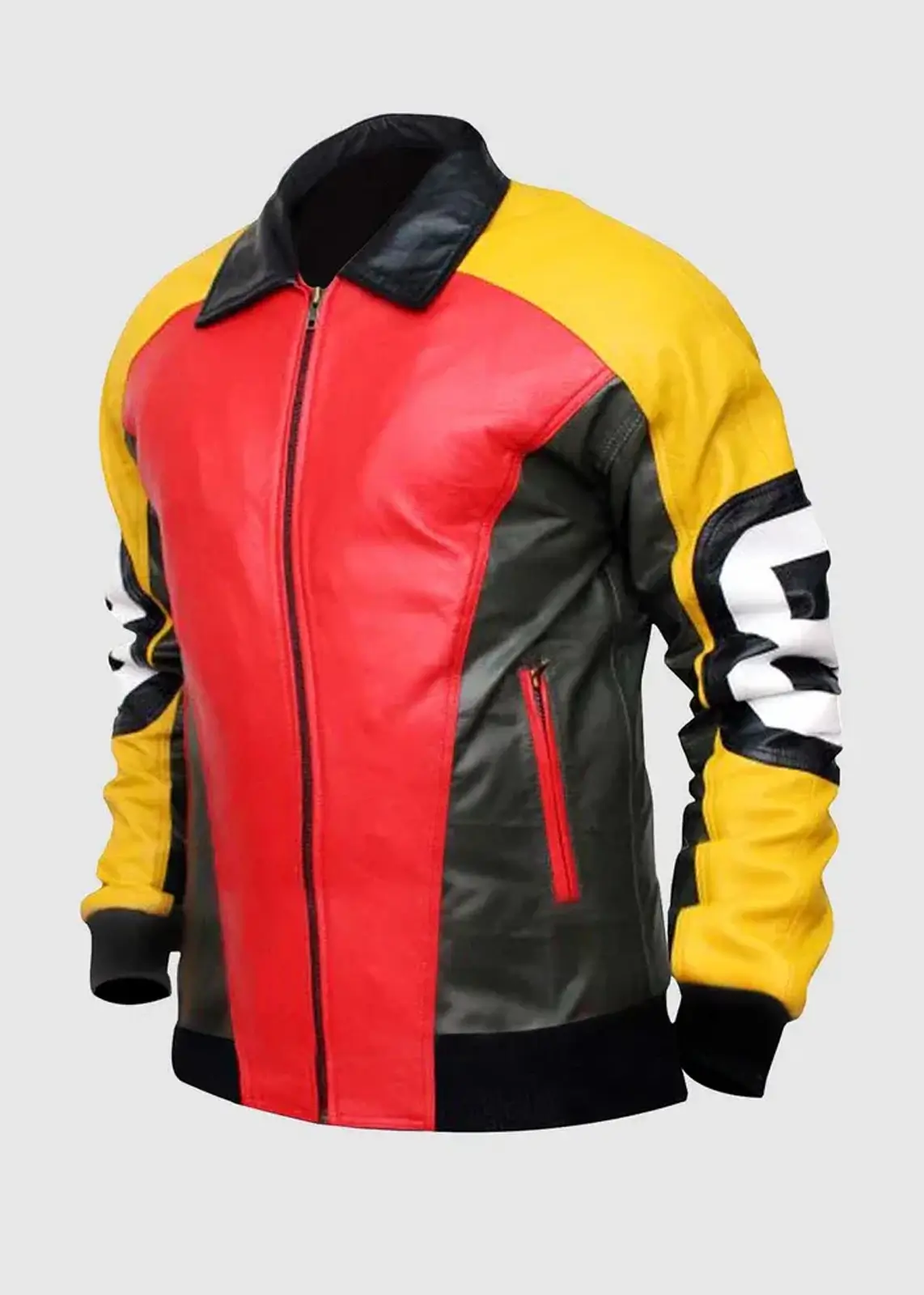 8 Ball Bomber Leather Jacket – Seinfeld Puddy - Image 2