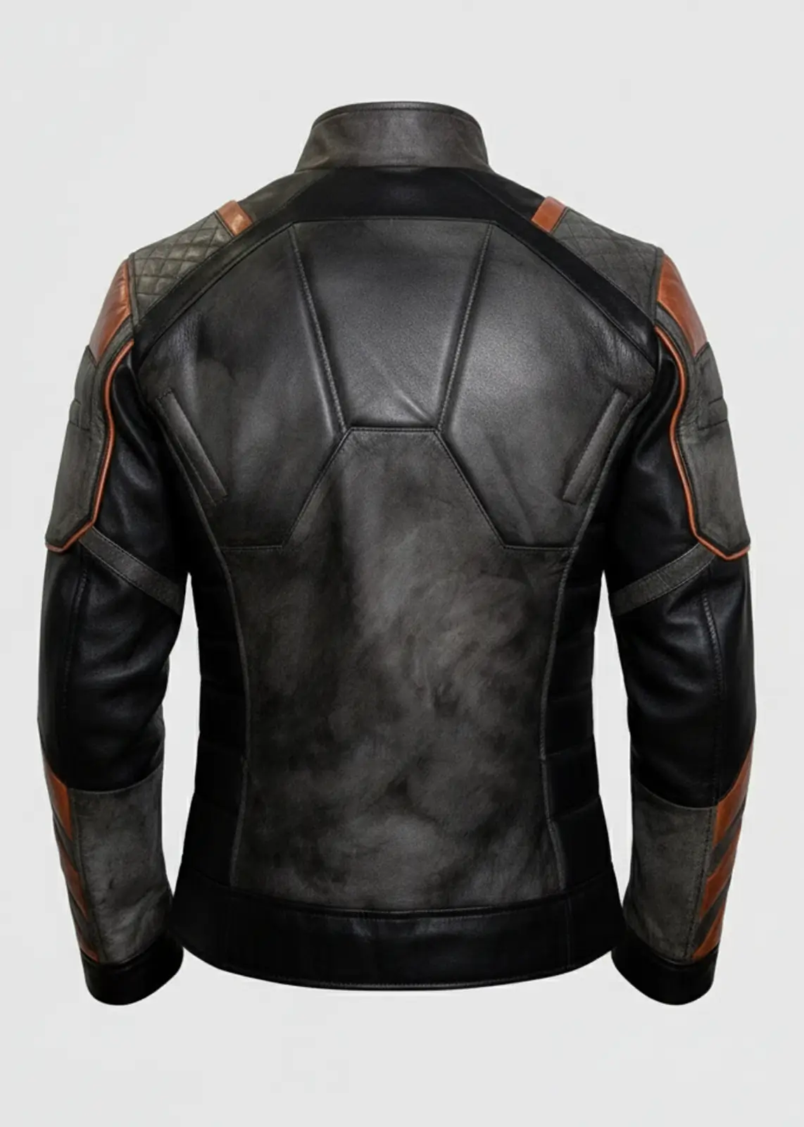 Deathstroke Black and Orange Armored Leather Jacket - Image 3
