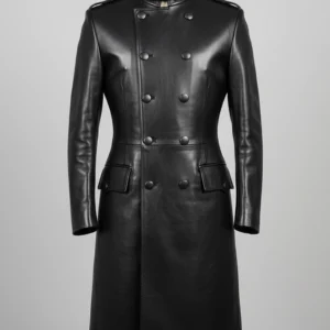 The Sentinel – Jet Black Military Duster Coat
