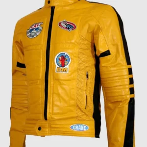 Kill Bill Black and Yellow Leather Motorcycle Jacket