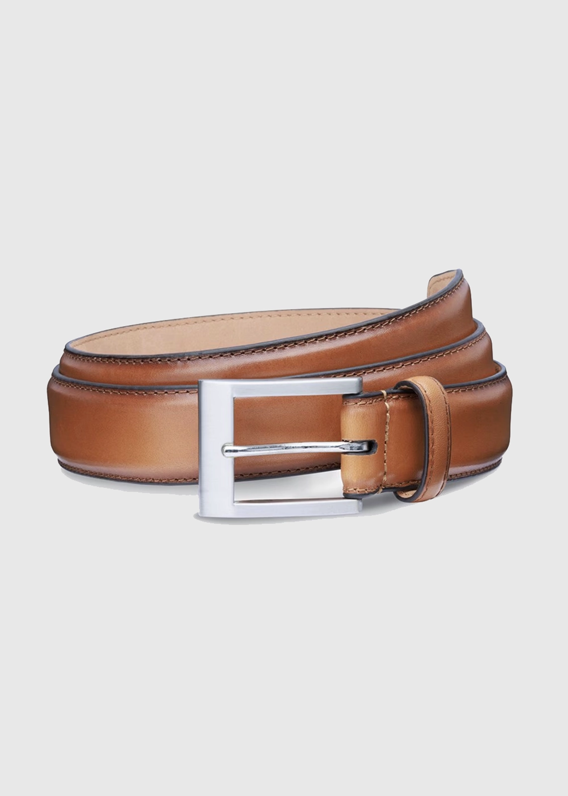 Glossy Leather Belt with Dark Edge Accents - Image 5