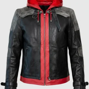 Men's Arkham Knight Red Hood Leather Jacket