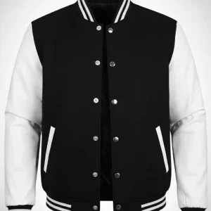 Men's Black and White Varsity Jacket