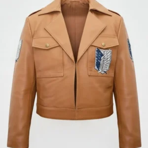 Men Brown Attack on Titan Leather Jacket