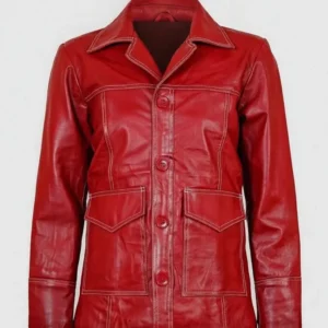 Men’s Cherry Red Leather Jacket