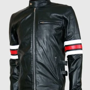 Men's Classic Black Leather Racing Jacket