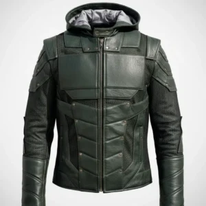 Men’s Green Arrow Forest Green Leather Jacket