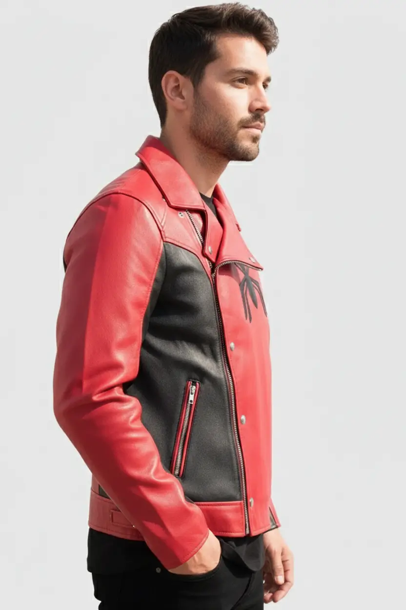 Mens Spiderman Last Stand Leather Jacket - Image 3