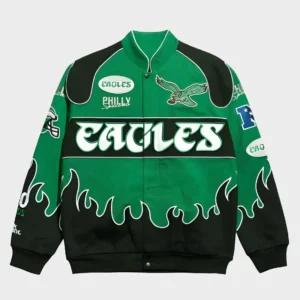 Philadelphia Eagles Kelly Green Racing Jacket