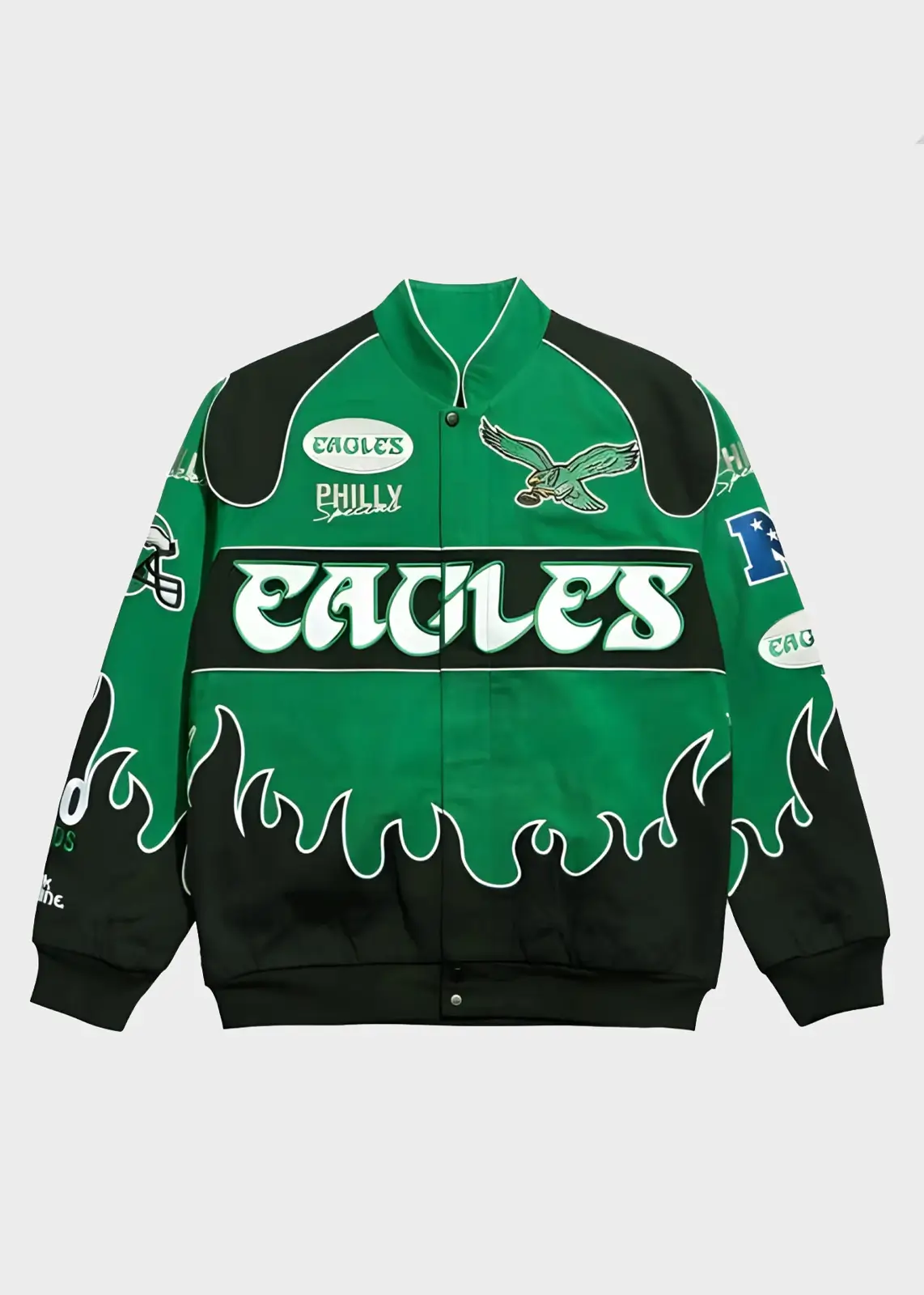 Philadelphia Eagles Kelly Green Racing Jacket