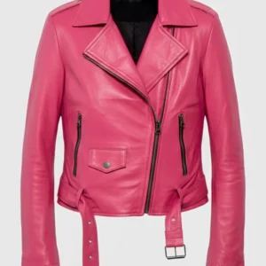 Pink Matte Barbie Leather Jacket