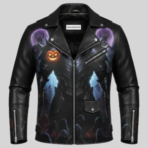 Pumpkin Warlord of Shadows Leather Jacket