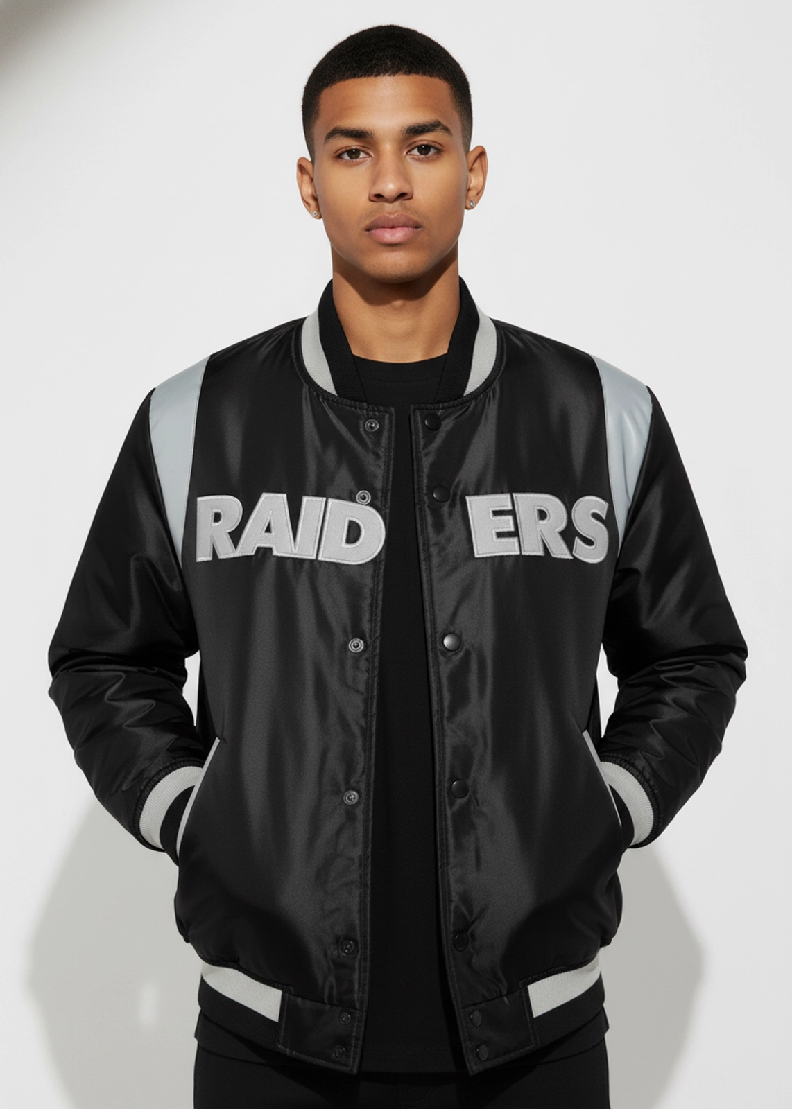 Raiders House Black Bomber Jacket - Image 3