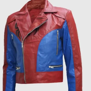 Spiderman Inspired Red & Blue Leather Jacket