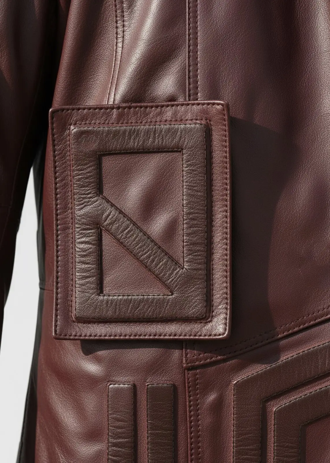 Star Lord Long Red Leather Trench Coat - Image 3