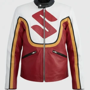 Suzuki Motorcycle Hackers Leather Jacket For Men