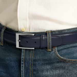 Full-Grain Leather Belt with Matching Stitching
