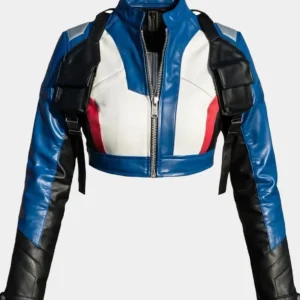 Women’s Overwatch Soldier 76 Crop Top Leather Jacket