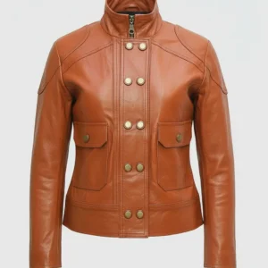 Women's Tan Vintage Leather Jacket
