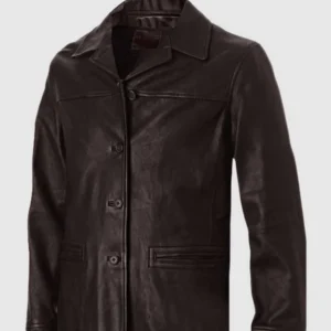 Dark Brown Leather Coat For Men