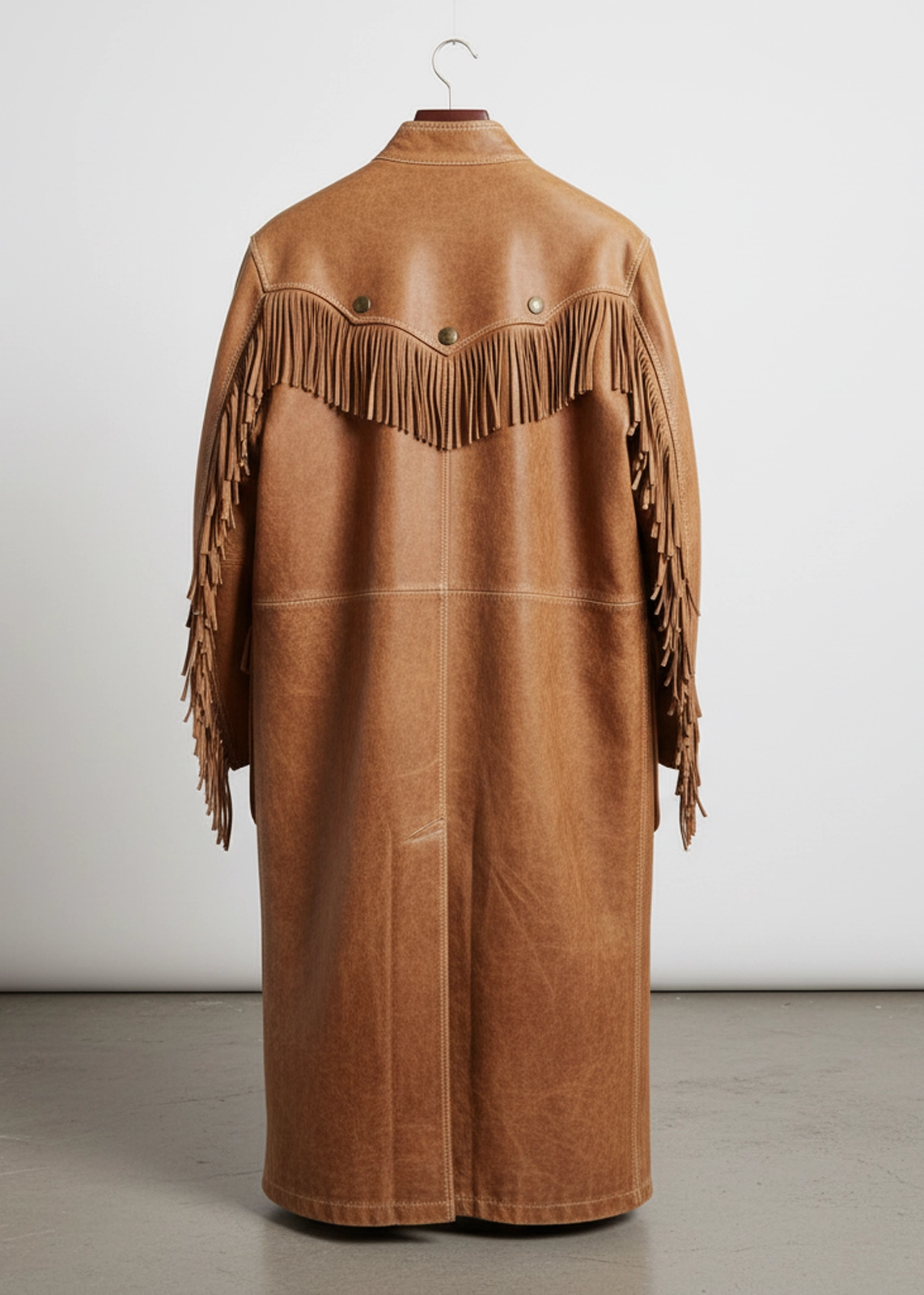 Distressed Tan Western Duster Coat