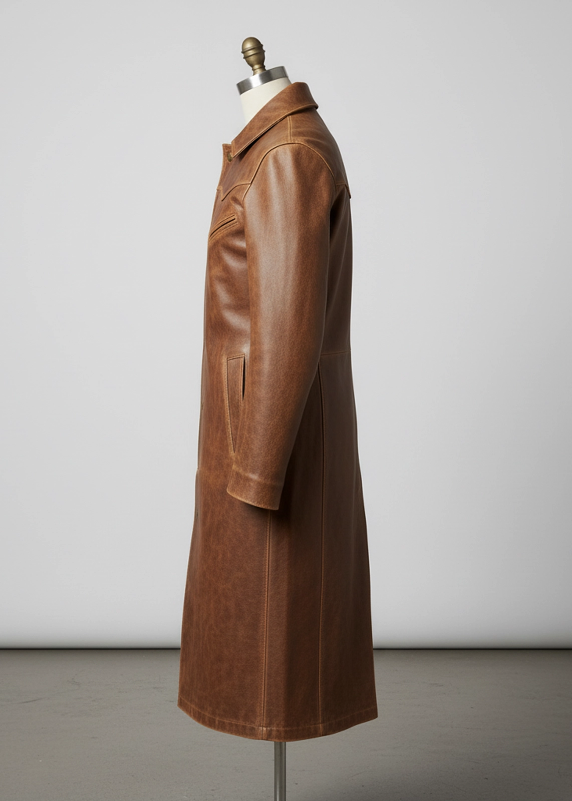 Tan Western Rider Leather Coat