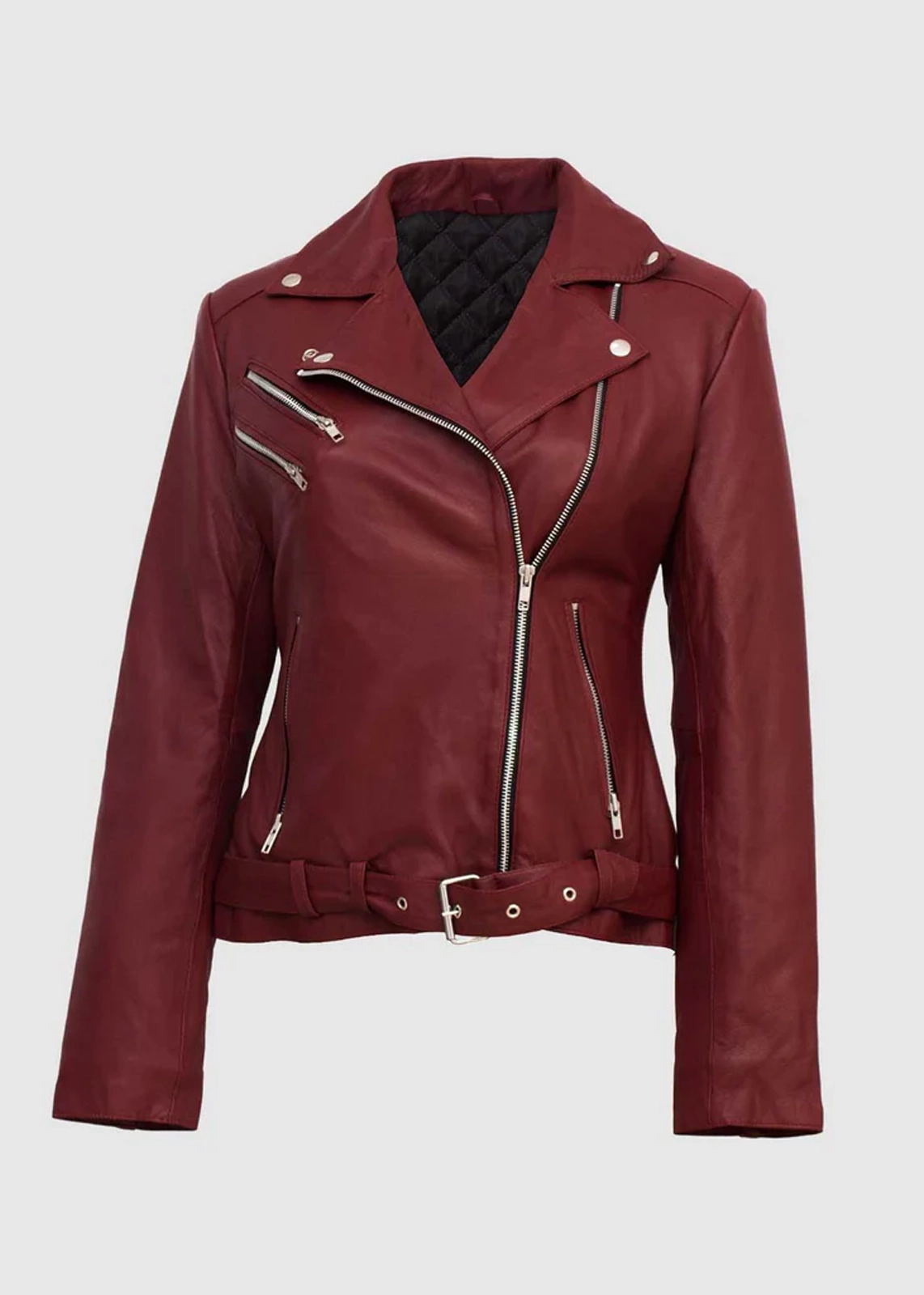 Maroon Leather Jacket For Women