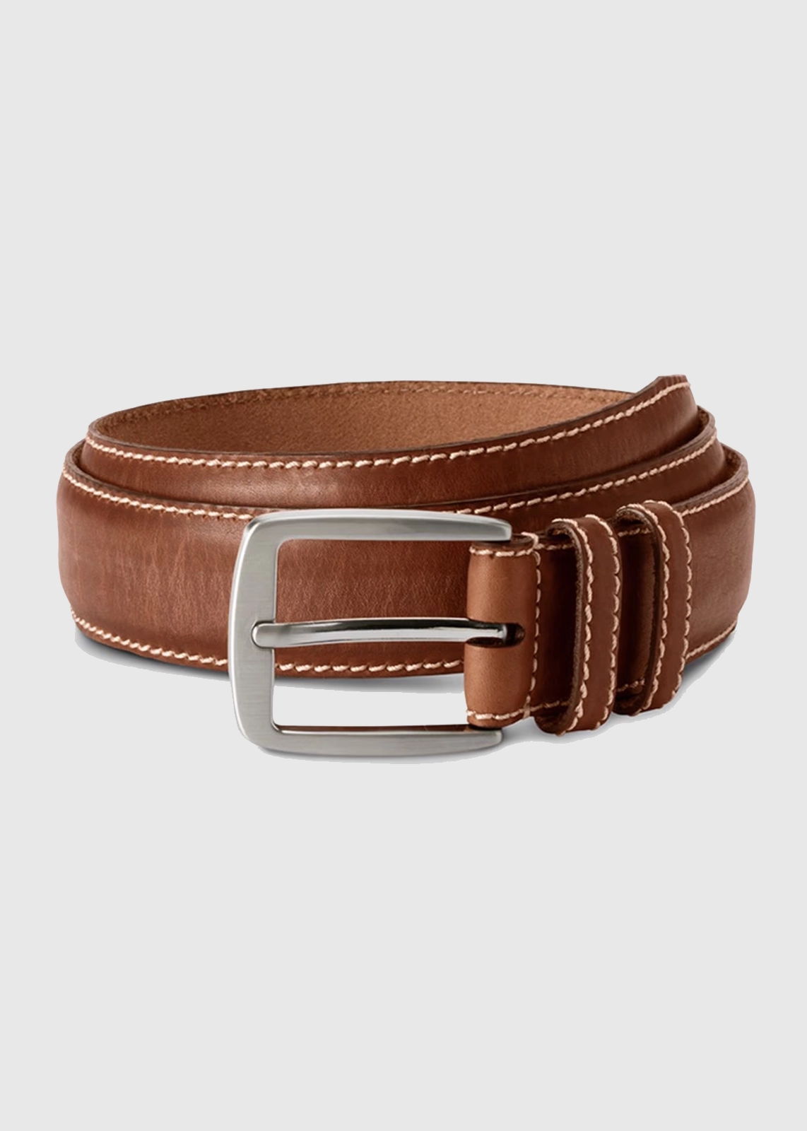 Full-Grain Leather Belt with Contrast Stitching - Image 3