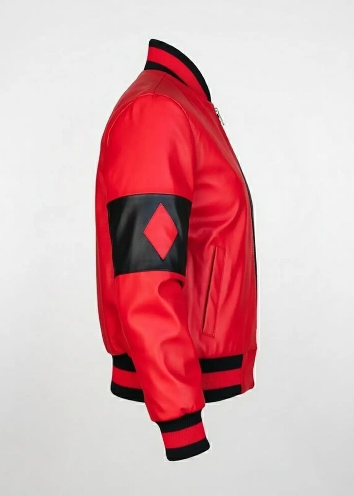 Harley Quinn Black And Red Leather Jacket For Women - Image 5