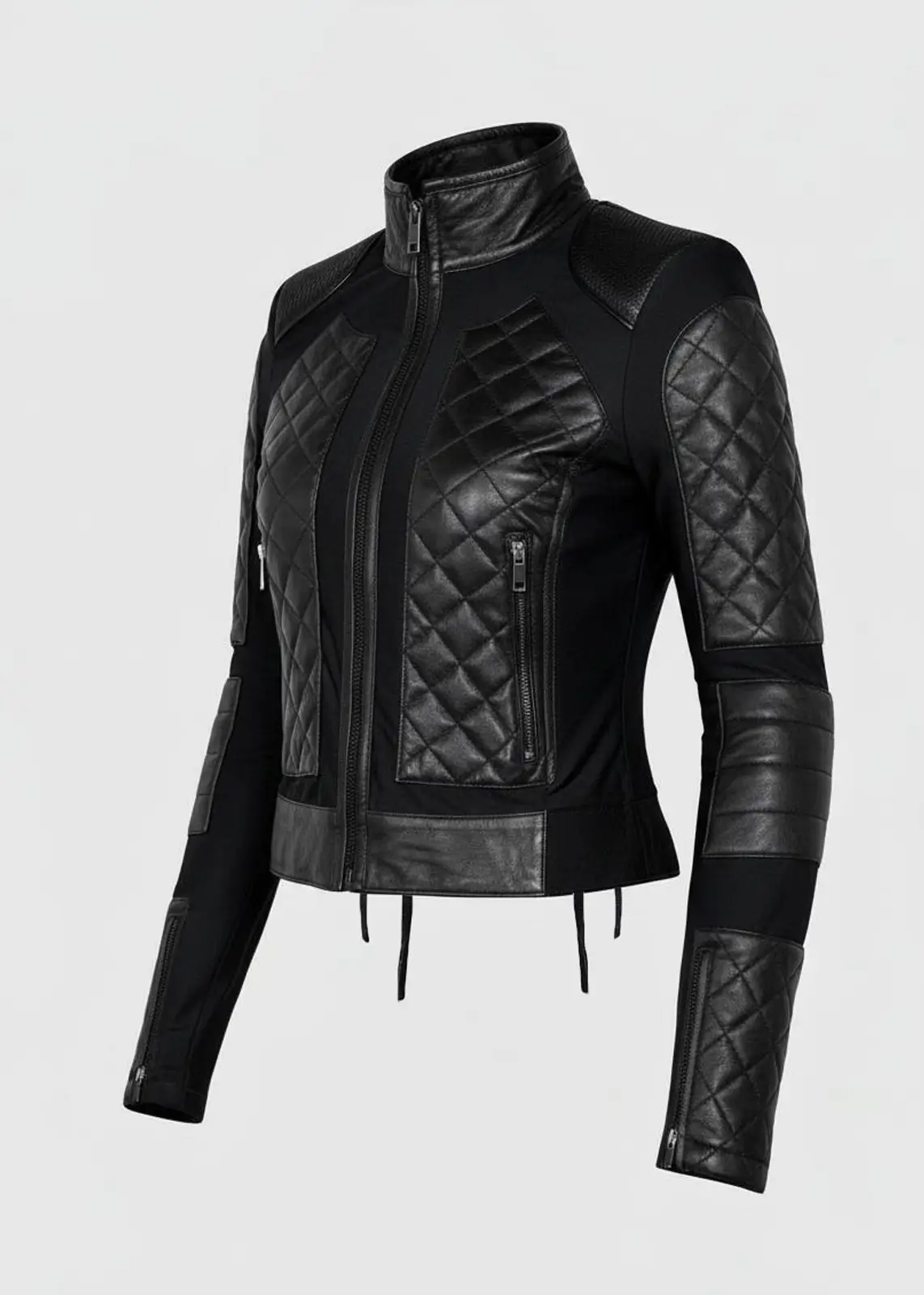 Black Corset Leather Jacket Worn By Evan Rachel - Image 6