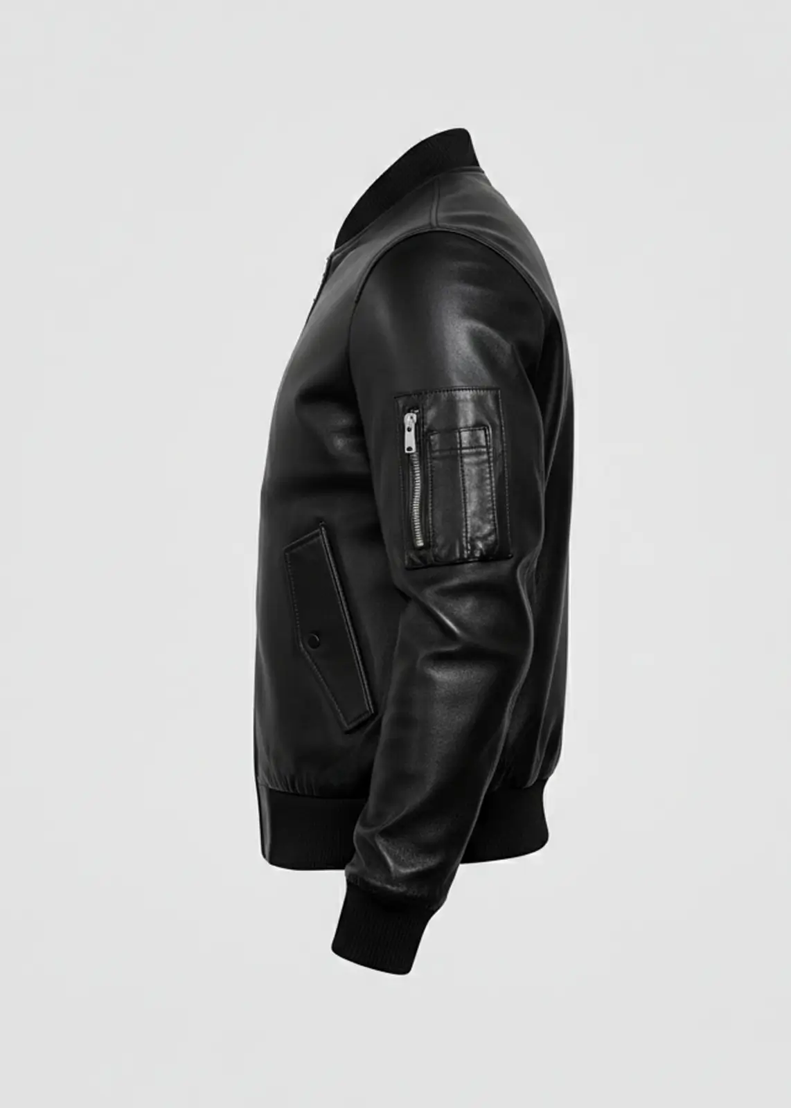Men’s Aviator Flight Black Leather Jacket - Image 8