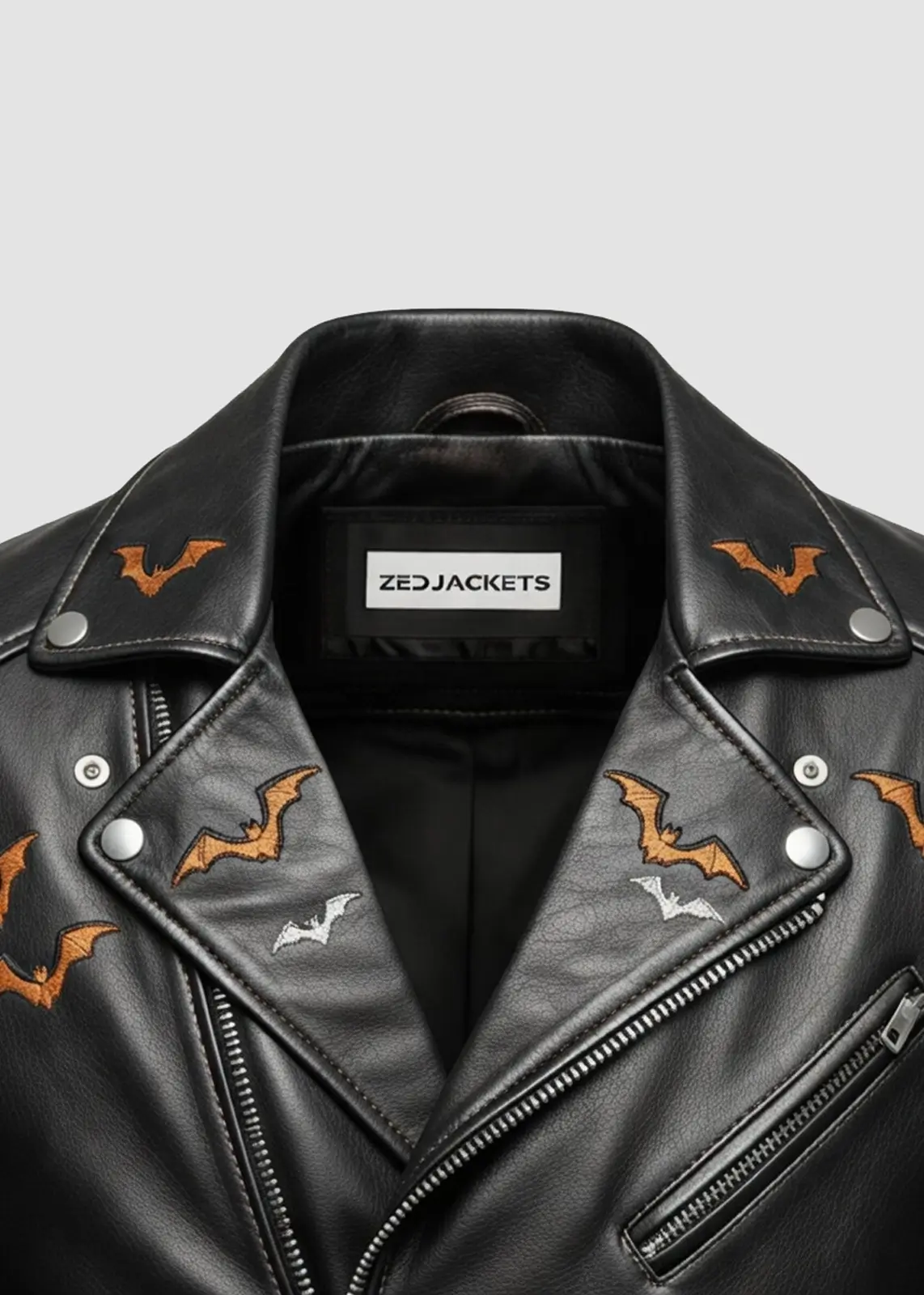 Haunted Forest Black Leather Jacket - Image 3