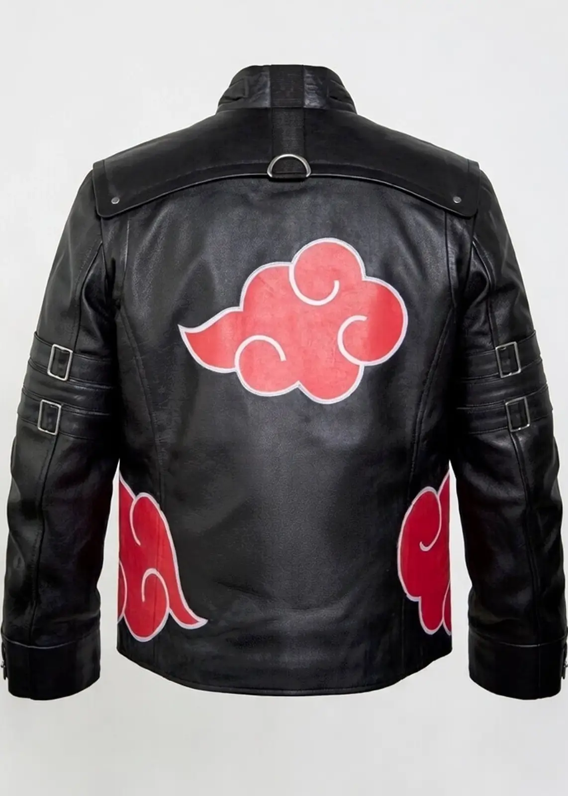 Naruto Akatsuki Black Cloak Leather Jacket - Image 3