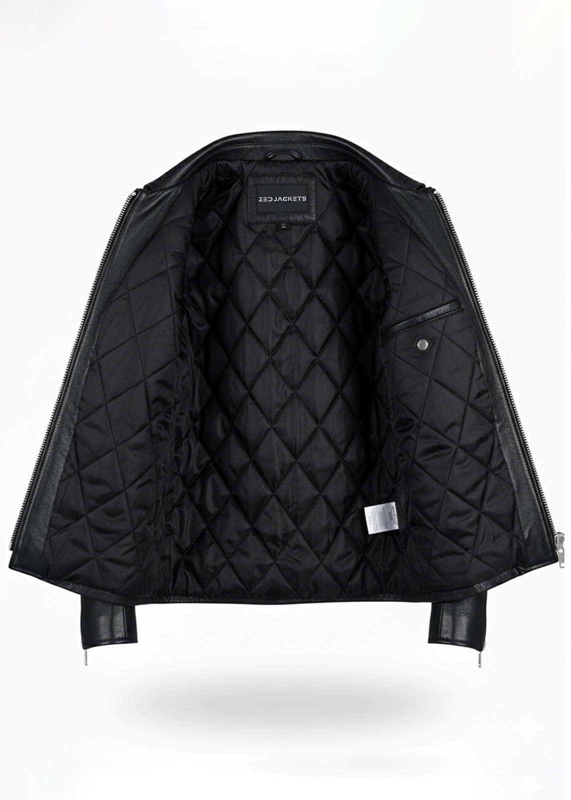 Black Rivet Leather Biker Jacket