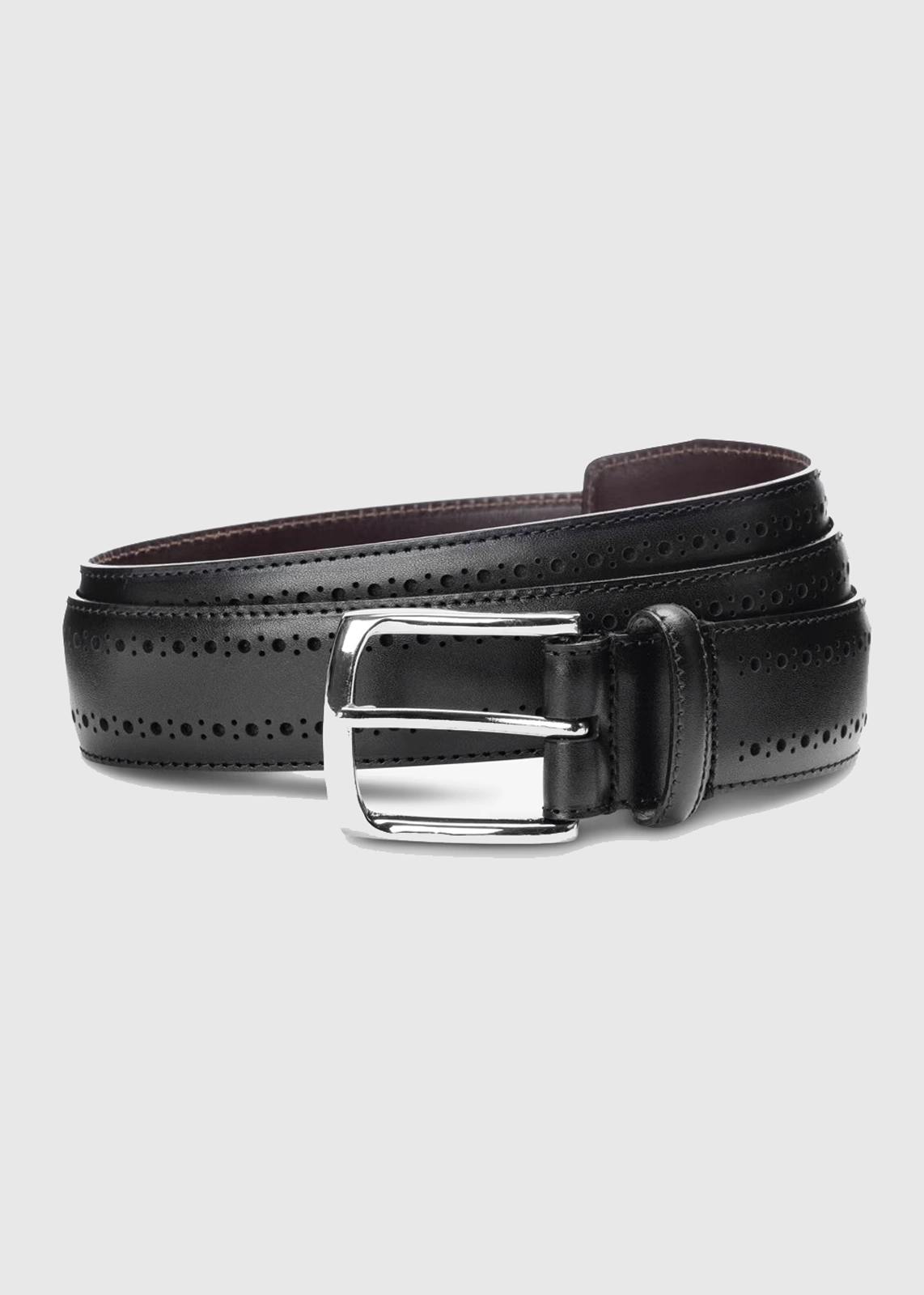 Perforated Leather Belt with Repeating Hole Pattern - Image 9