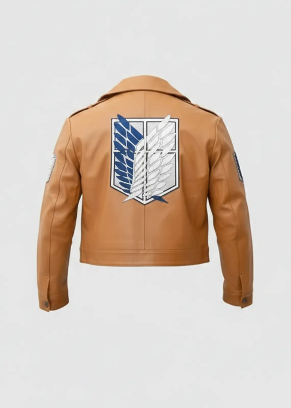 Men Brown Attack on Titan Leather Jacket - Image 3