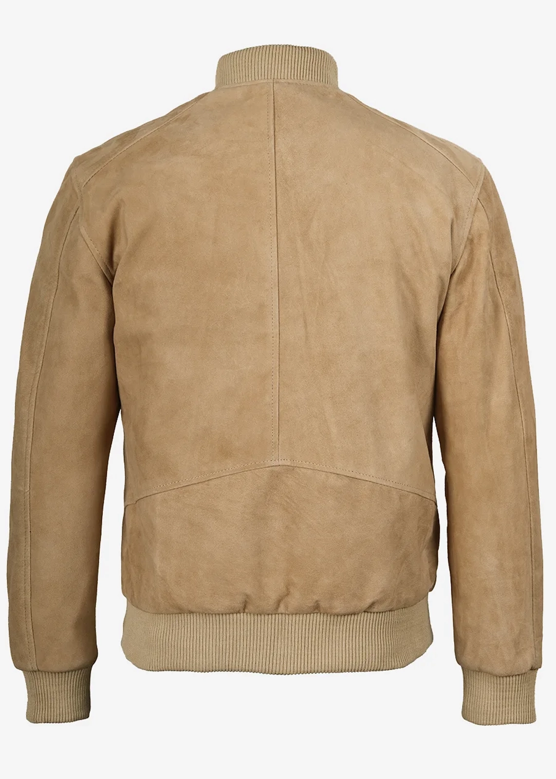 Men's Camel Brown Real Suede Bomber Jacket - Image 6