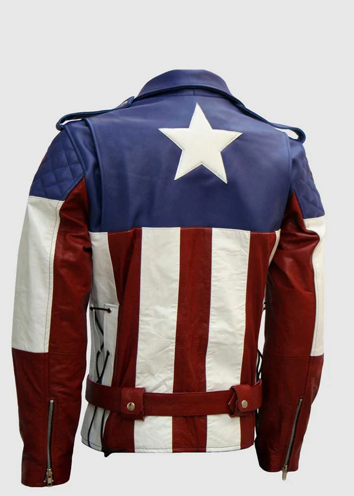 Captain America Biker Leather Jacket - Image 3