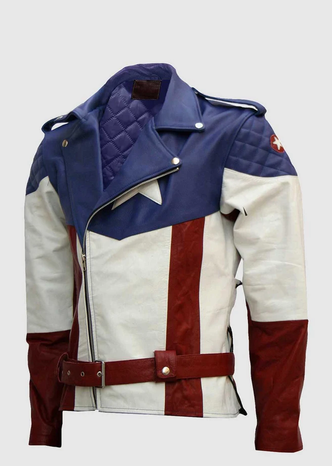 Captain America Biker Leather Jacket - Image 2