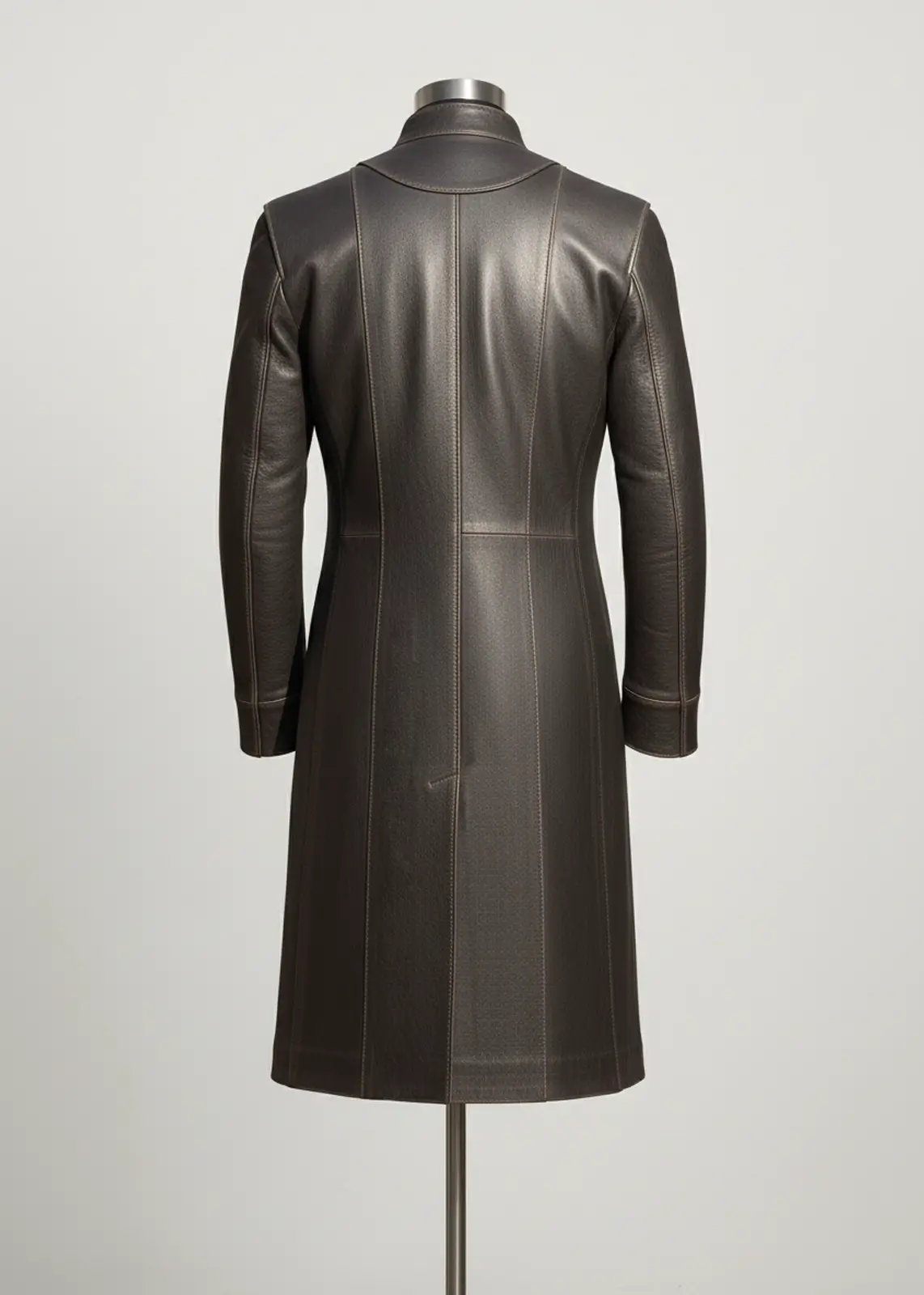 The Outrider – Charcoal Grey Paneled Duster Coat - Image 3