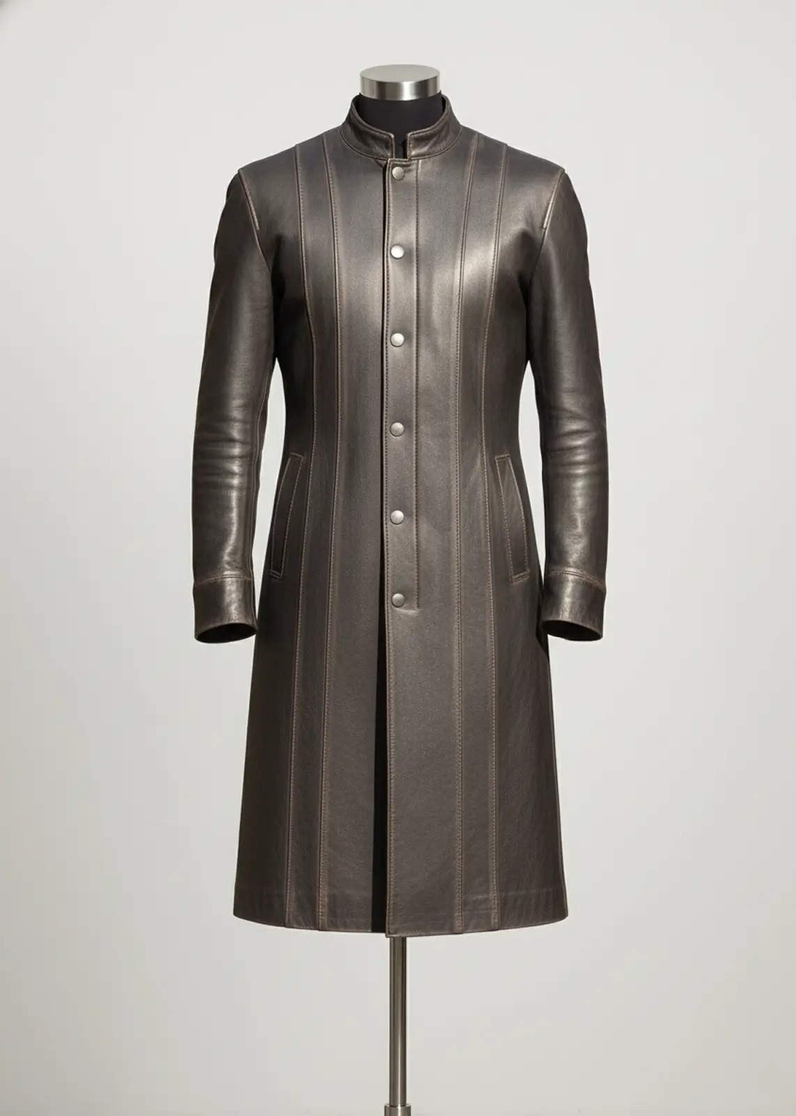 The Outrider – Charcoal Grey Paneled Duster Coat