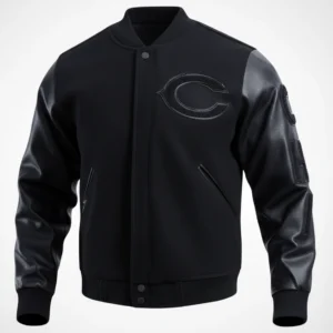 NFL Chicago Bears Triple Black Varsity Jacket